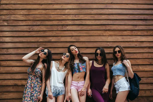 Five young beautiful girls — Stock Photo, Image