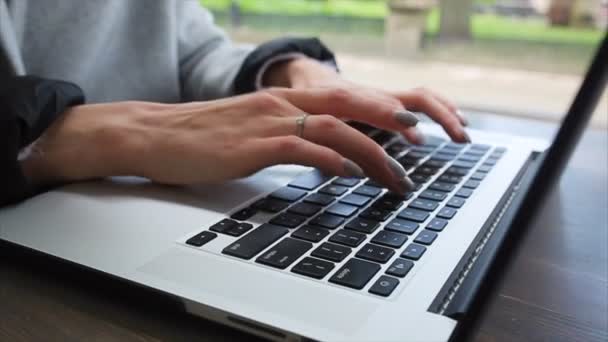 Mulher trabalhando com laptop — Vídeo de Stock