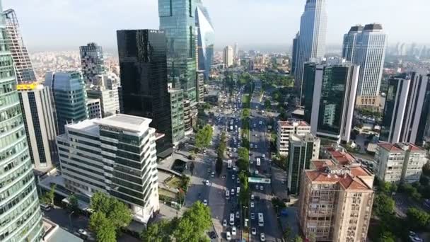 Aerial shot of city traffic — Stock Video