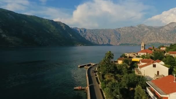 Montenegro, tembakan udara teluk — Stok Video