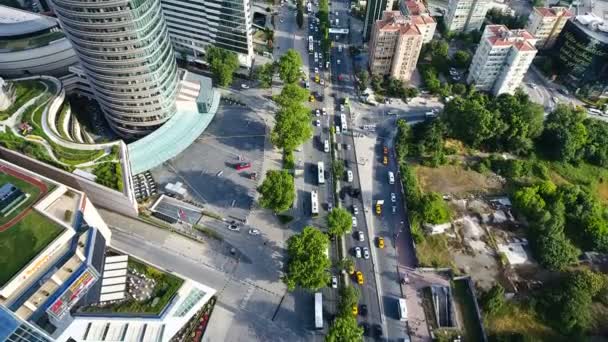 Aerial shot of city traffic 4K — Stock Video