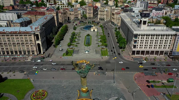 30.05.2020 Kiev Ukraine. Aerial photo of Maidan Nezalezhnosti. — Stock Photo, Image