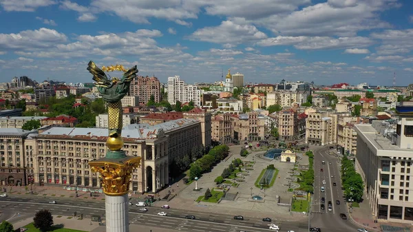 30.05.2020 Kiev Ukraine. Aerial photo of Maidan Nezalezhnosti. — Stock Photo, Image