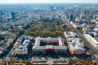 Kiev. Ukrayna. 18 Nisan 2019. Taras Shevchenko Üniversitesi. Hava görünümü.