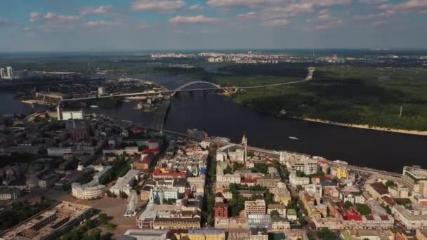 Bela área de Kiev. Vista aérea em Kiev, Ucrânia — Vídeo de Stock