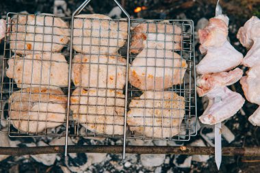 Parkta ızgara sezonu. Bahar yaz ızgarası.