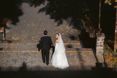 Güzel çift güneş tarafından aydınlatılmış