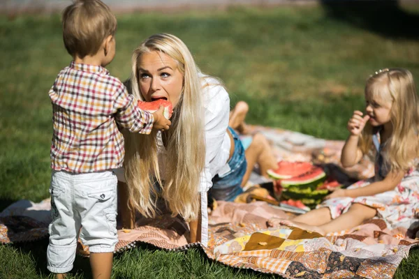 Mother with kids have fun — Stock Photo, Image