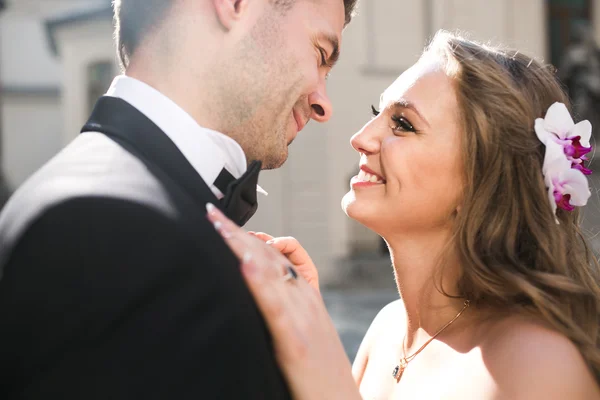 Encantador casal de casamento — Fotografia de Stock