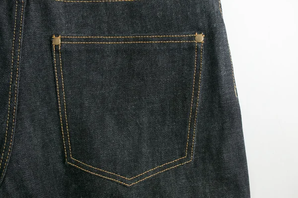 Selvedge denim jeans closeups — Stock Photo, Image