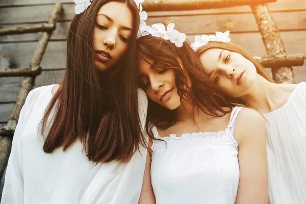 Drie mooie meisjes. — Stockfoto