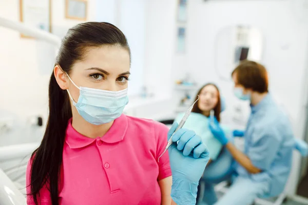 Dental anesthesia on a background of the patient — Stock Photo, Image