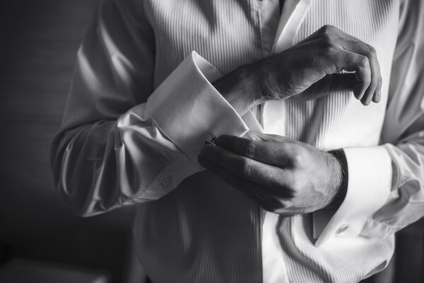 Groom prepares for wedding