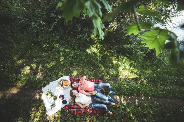 Paar auf einem Picknick — Stockfoto