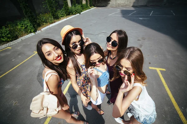 Pięć pięknych młodych dziewczyn — Zdjęcie stockowe