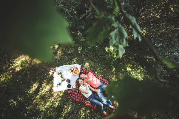 Par på en picnik — Stockfoto