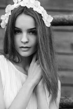 Ağaç ev Merdiven tırmanma kız