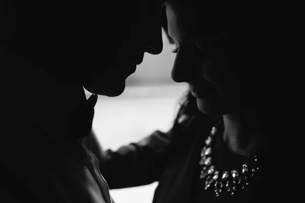 Genç güzel çift siluet