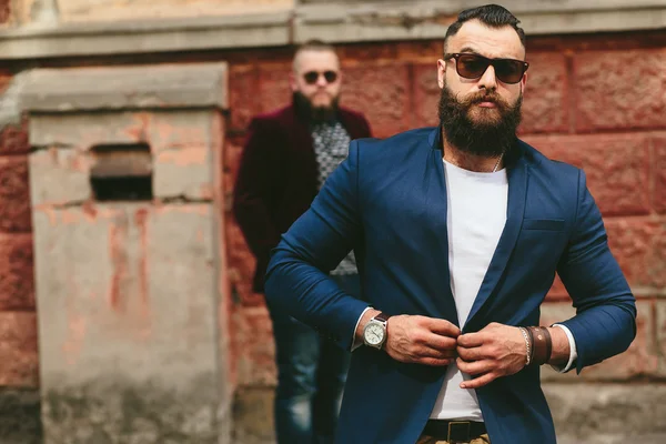 Two bearded men on the background of each other — Stock Photo, Image