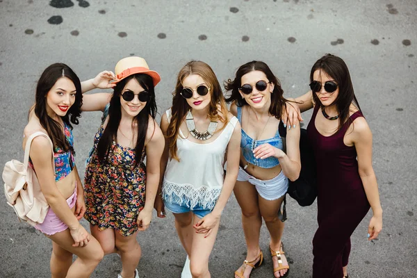 Five beautiful young girls — Stock Photo, Image