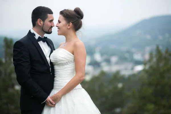 Casamento casal na natureza — Fotografia de Stock