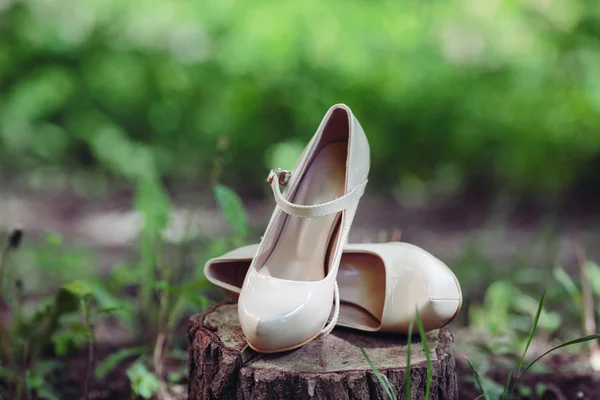 Kadın beyaz düğün ayakkabıları fotoğrafı — Stok fotoğraf