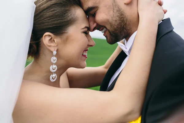 Hermosa pareja de boda en la naturaleza — Foto de Stock