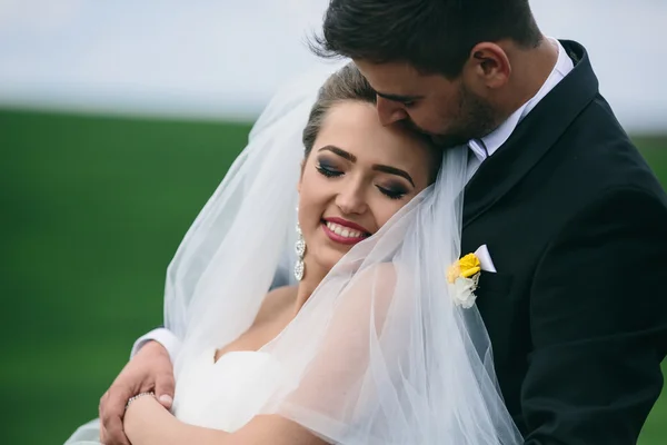 Hermosa pareja de boda en la naturaleza —  Fotos de Stock