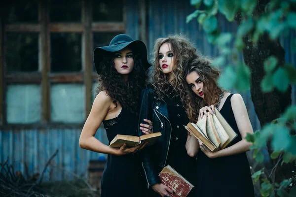 Tres mujeres vintage como brujas —  Fotos de Stock