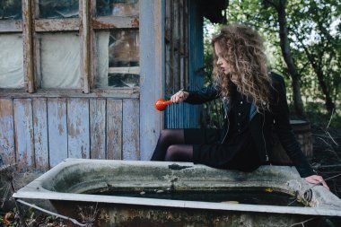 Vintage cadı iksiri el ile