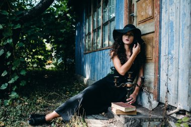 Vintage kadın cadı olarak