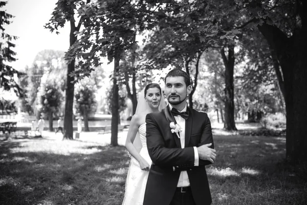 Pareja de boda en el parque —  Fotos de Stock