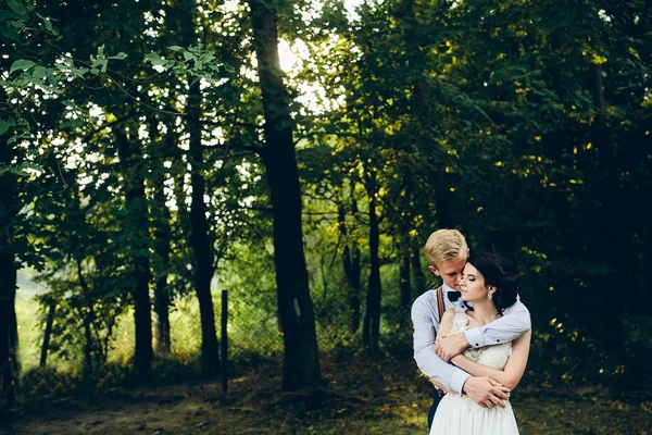 Poz güzel düğün çifti — Stok fotoğraf