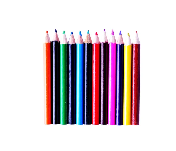 Цветные карандаши на белом фоне, изолировать — стоковое фото