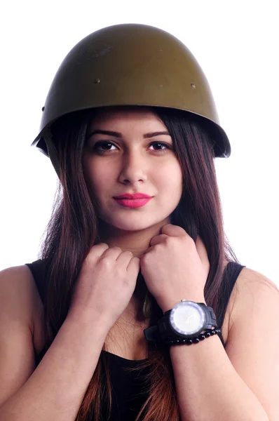 Kask ile şirin kız