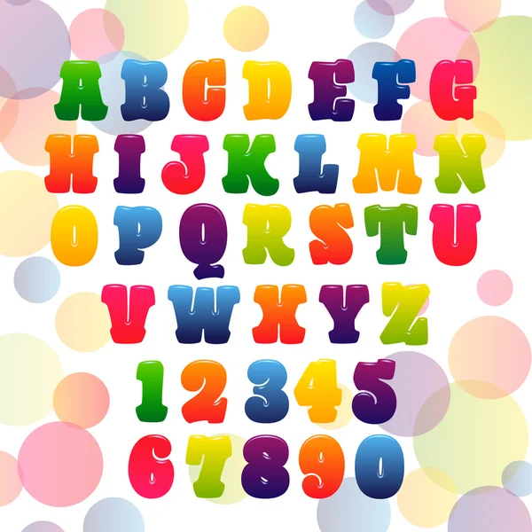 Alfabetos de dulces para niños estilizados . — Vector de stock