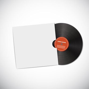 Beyaz kutu ile vinil disk