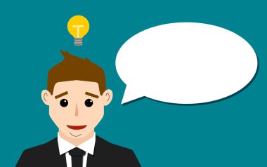 Konuşma balonu olan iş adamı