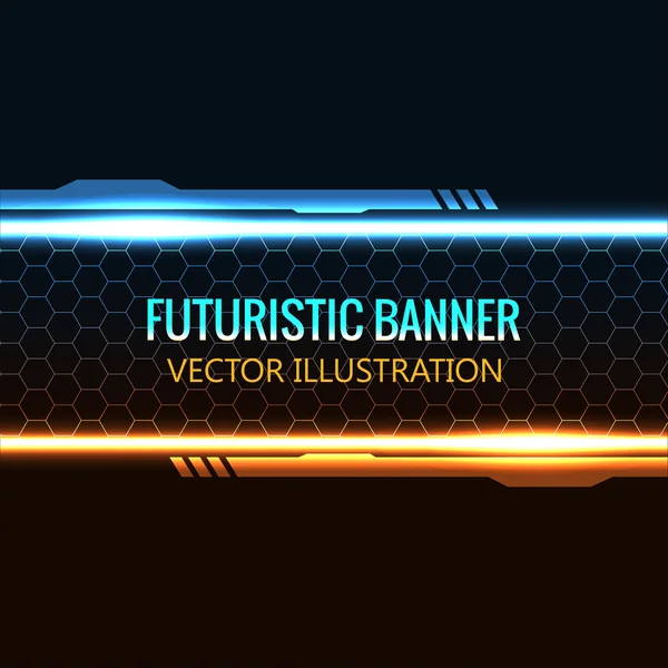 Rechteckiges futuristisches Banner — Stockvektor