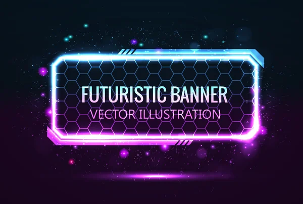 Rechthoekige futuristische banner — Stockvector