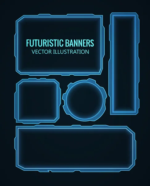 Conjunto de banderas futuristas — Vector de stock