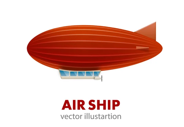 Kapal udara merah terisolasi - Stok Vektor