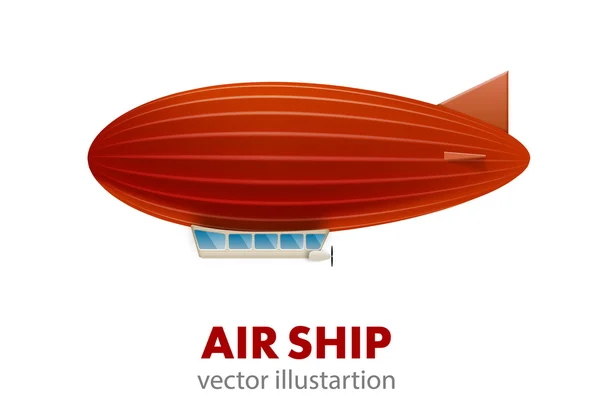 Red air ship isolated — Stock Vector