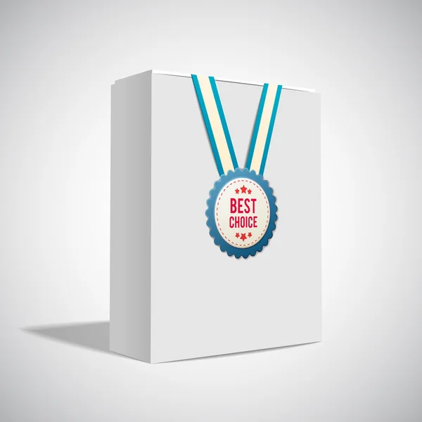 Boîte avec badge meilleur choix — Image vectorielle