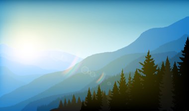 Landscape mountain background clipart