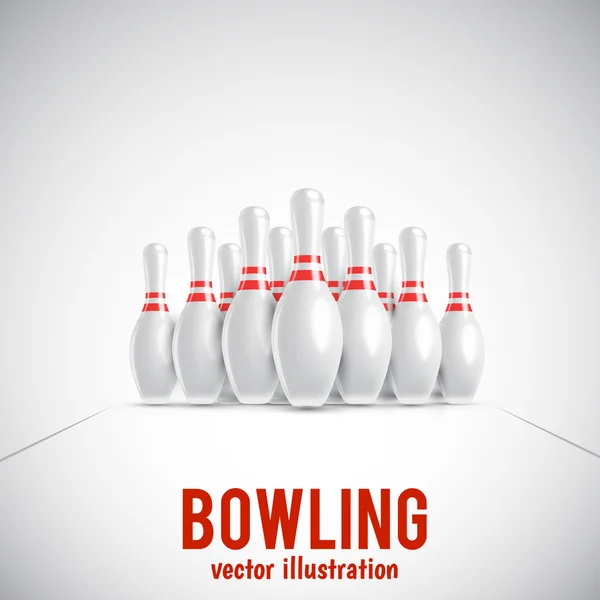 Bowling realistic theme — Stock Vector
