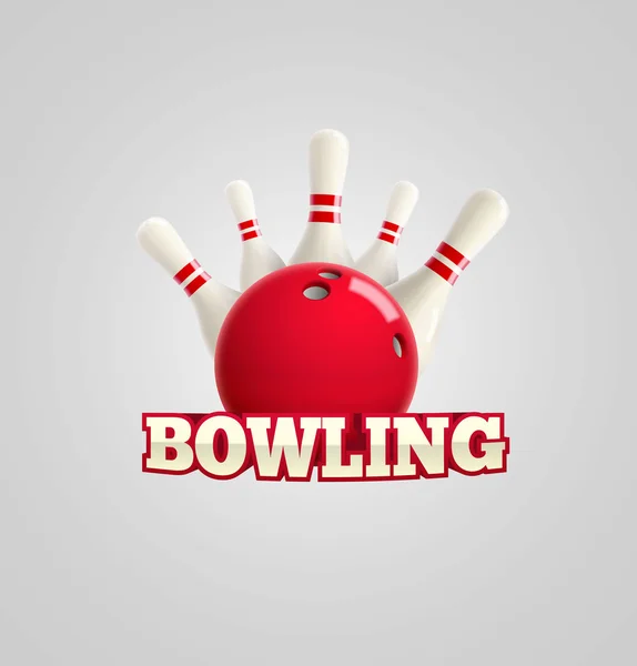 Bowling realistic theme — Stock Vector