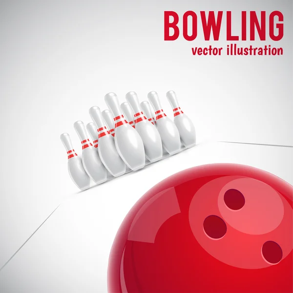 Bowling realistic theme — Stock Vector