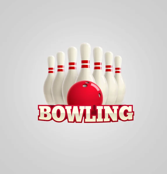 Bowling realistic theme — Stock Vector