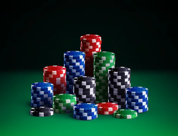Pilas de fichas de casino — Vector de stock